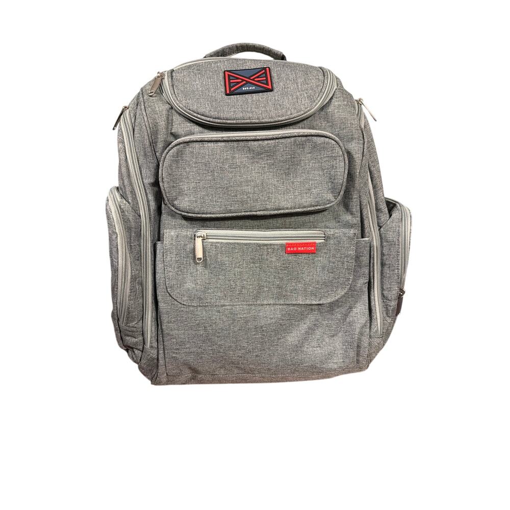 Bag Nation Extra Large Gray Diaper Bag Backpack with Changing Station